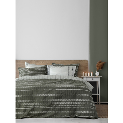 Queen Size Bedsheets 4pcs. Set Cotton 240x260cm Nima Home Bold - Green 32731