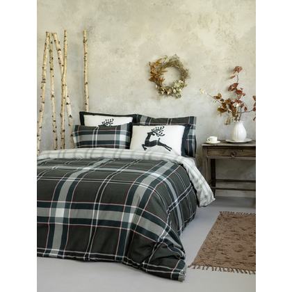 King Size Size Bedsheets 4 pcs. Set 265x280cm Flannel Cotton Nima Home Holiday 32620