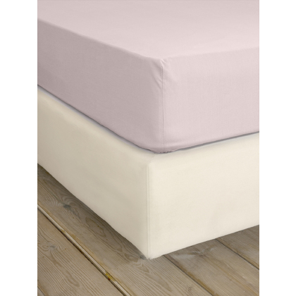 King Size Fitted Bedsheet 185x205+35cm Cotton Satin Nima Home Superior - Smoked Rose 32931