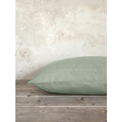 Pair of Oxford Pillowcases 52x72cm Cotton Nima Home Unicolors - Rock Green 32901