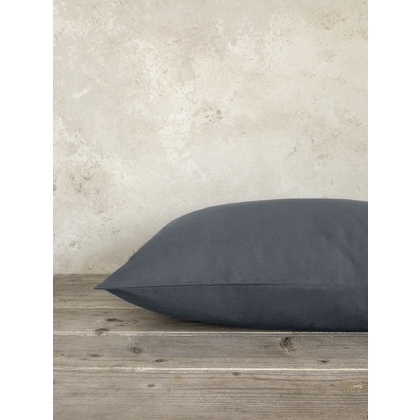 Pair of Oxford Pillowcases 52x72cm Cotton Nima Home Unicolors - Midnight Gray 32856