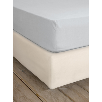Single Size Flat Bedsheet 160x260cm Cotton Nima Home Unicolors - Shiny Gray 32839