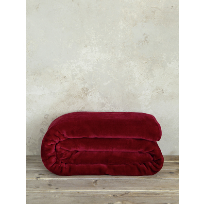 Κουβέρτα Βελουτέ Μονή 160x220cm Πολυεστέρας Nima Home Coperta - Red 32329