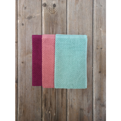 Hand Towels 3pcs. Set 30x50cm Low Twist Cotton Nima Home Bold A 31429