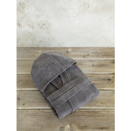 Hooded Bathrobe Small (S) Cotton Nima Home Zen - Midnight Gray 32493