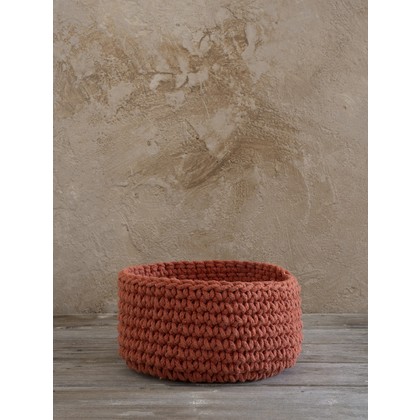 Decorative Basket 28x15cm Cotton/ Polyester Nima Home Panier/ Deep Orange 28832