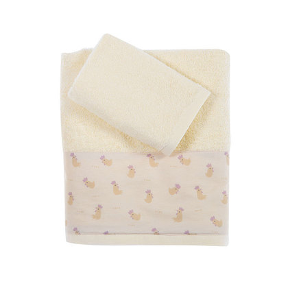 Baby's Bath Towels Set 2pcs 30x50/70x140 NEF-NEF Piu Piu Yellow 100% Cotton