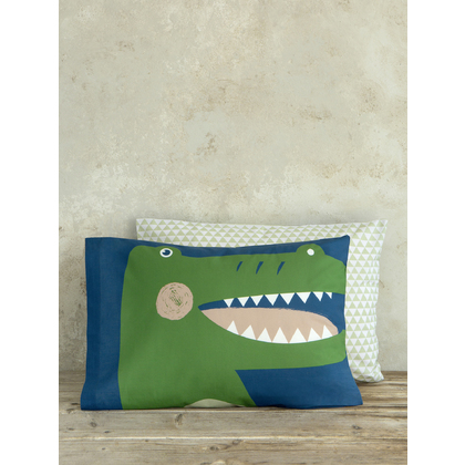 Pair of Junior Pillowcases 52x72cm Cotton Nima Home Crocodile 32959