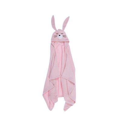 Baby's Towel/Cape 70x120 NEF-NEF I Love Bunnies Pink 100% Cotton