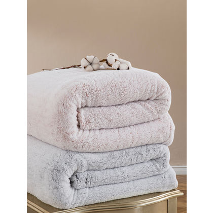 Κουβέρτα Υπέρδιπλη 220x240 Palamaiki Blankets Collection Sepia Pink Melange Sherpa