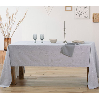 Tablecloth 150x300 NEF-NEF Viviene Grey 100% Cotton