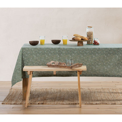 Tablecloth 140x240 NEF-NEF Loving Green 50% Cotton 50% Polyester