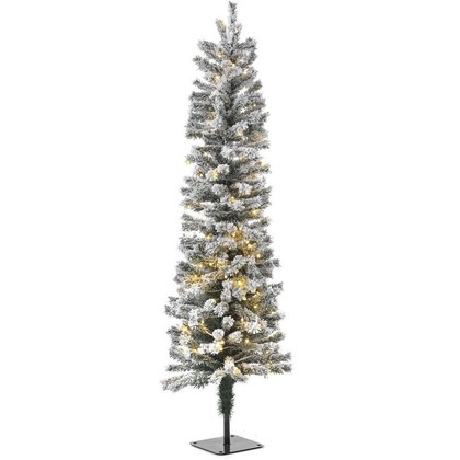 Χριστουγεννιάτικο Δέντρο Slim Χιονισμένο Με Λαμπάκια 90cm 74489