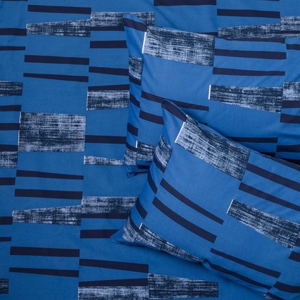 Σετ Κατωσέντονο Με Λάστιχο Μονό 100x200+32 Melinen Home Ultra Line Mini Tommy Blue 100% Cotton