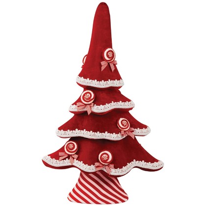 Κόκκινο Πάνινο Χριστουγεννιάτικο Δέντρο 75cm D012131542-1RD