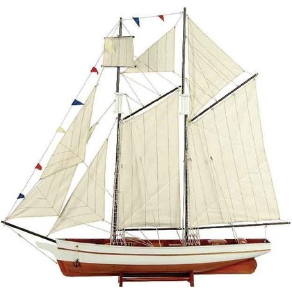Wooden Traditional Boat 64x70(h)cm White-Brown 31097