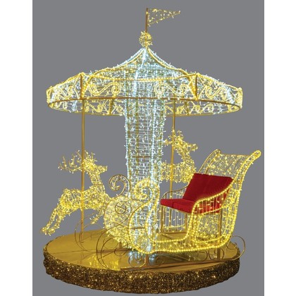 Φωτιζόμενο Carousel με Μεταλλικό Σκελετό και Υφασμάτινα Καθίσματα 230x230x310(h)cm 62363