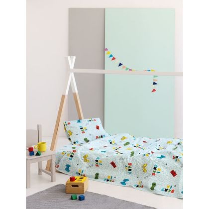 Kid's Single Bed Sheets Set 3pcs 160x260 Palamaiki My Kingdom Collection MK743 100% Cotton 144TC