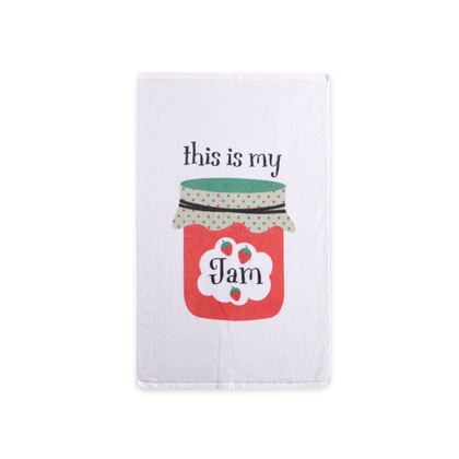 Velour Kitchen Towel 40x60 NEF-NEF My Jam White 100% Cotton
