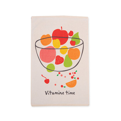 Velour Kitchen Towel 40x60 NEF-NEF Vitamine Time Ecru 100% Cotton