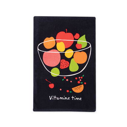 Velour Kitchen Towel 40x60 NEF-NEF Vitamine Time Black 100% Cotton