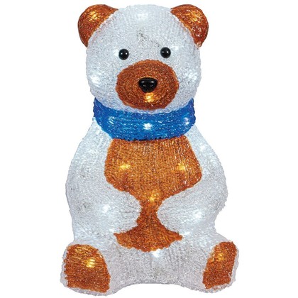 Illuminated Christmas Acrylic Bear 29(Η)cm 23668