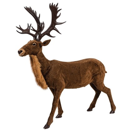 Decorative Christmas Brown Plush Deer 140x150(h)cm 23672