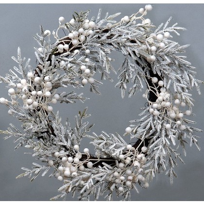 Χιονισμένο Χριστουγεννιάτικο Στεφάνι Φ.45cm 50190061