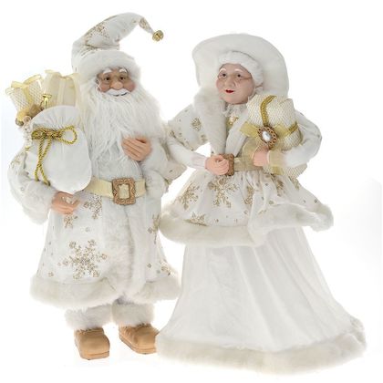 Λευκό Ζευγάρι Mr And Mrs Santa 65cm 79151