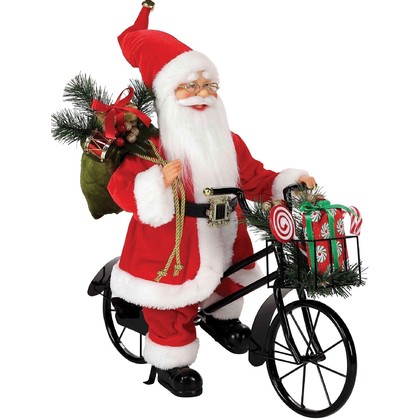 Άγιος Βασίλης Σε Ποδήλατο 52x28x46(h)cm TM82217
