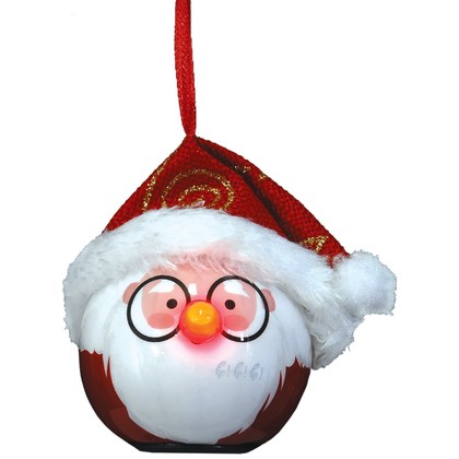 Κόκκινη Πλαστική Χριστουγεννιάτικη Μπάλα Με Led Φως Μπαταρίας 6,5cm 224272