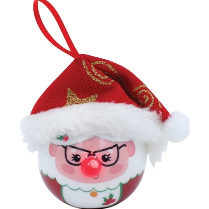 Κόκκινη Πλαστική Χριστουγεννιάτικη Μπάλα Με Led Φως Μπαταρίας 6,5cm 224271