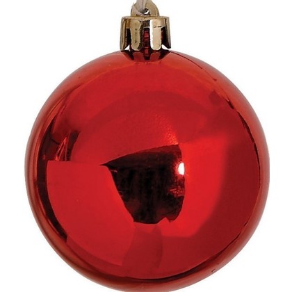 Κόκκινη Πλαστική Γυαλιστερή Χριστουγεννιάτικη Μπάλα 40cm 23712