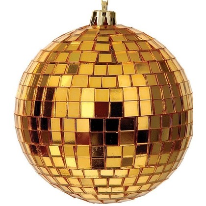 Χρυσή Πλαστική Χριστουγεννιάτικη Μπάλα Disco 8cm BO4-POB 8001-G