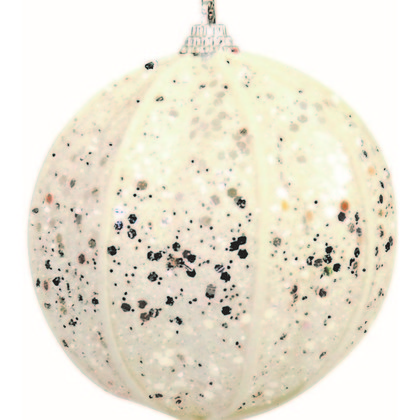 Λευκή Πλαστική Χριστουγεννιάτικη Μπάλα 10cm 203638