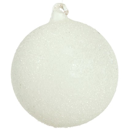 Λευκή Γυάλινη Χριστουγεννιάτικη Μπάλα 10cm CO 610565-S