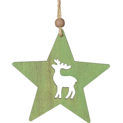 Wooden Christmas Ornament 10x10(h)cm 155034