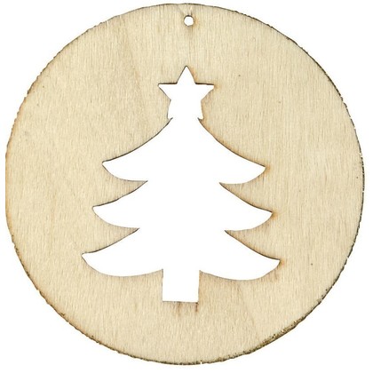 Wooden Christmas Ornament 8x8(h)cm 165842
