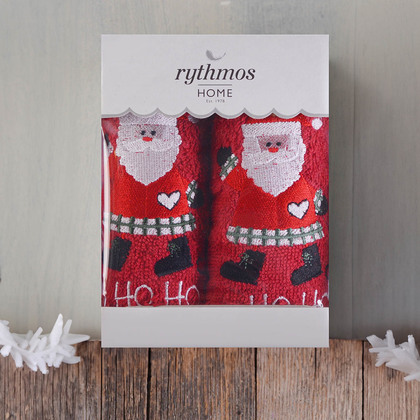 Σετ Χριστουγεννιάτικες Πετσέτες  2 Τεμαχίων 30x50 Rythmos Christmas Terry Gift Set 100% Βαμβάκι