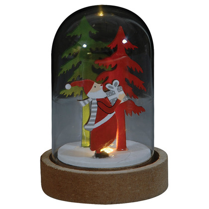 Illuminated Wooden Christmas Ornament 6x6x10(h)cm S50187028