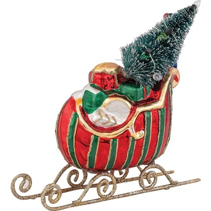 Γυάλινο Κρεμαστό Χριστουγεννιάτικο Στολίδι 14,5x7x15,5cm 23663