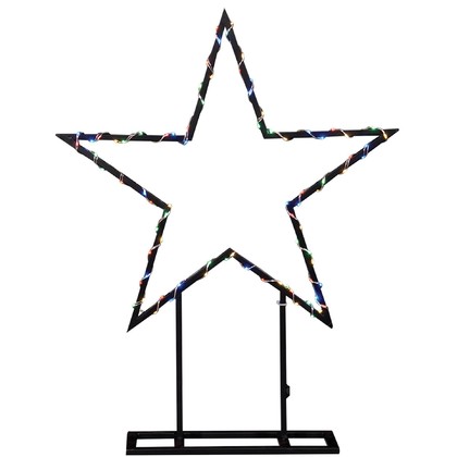Μεταλλικό Φωτιζόμενο Αστέρι Με 100 Led Φωτάκια Πολύχρωμου Φωτισμού 47x61cm 60231