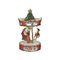 Hand-wound Christmas Carousel with Music & Movement Resin 14x14x25cm Inart 2-70-305-0139
