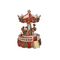Hand-wound Christmas Carousel with Music & Movement Resin 13x10x14cm Inart 2-70-305-0140