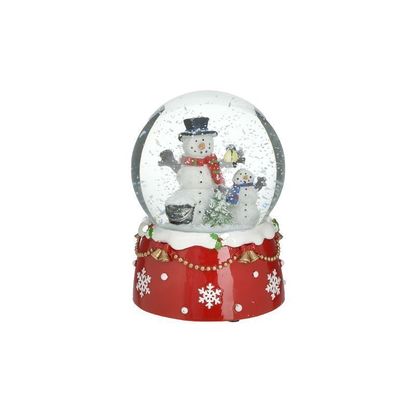 Hand-wound Christmas Snowball with Music Glass/ Resin D11x15cm Inart 2-70-305-0142