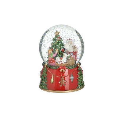 Hand-wound Christmas Snowball with Music Glass/ Resin D11x15cm Inart 2-70-305-0143