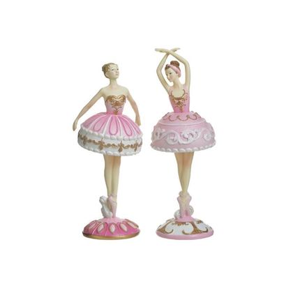 Resin Christmas Ballerina 2pcs. Set 10x10x25cm Inart 2-70-979-0058