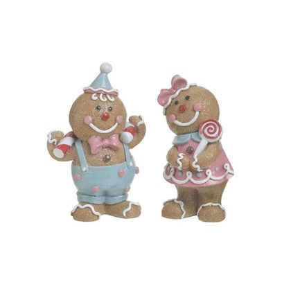 Resin Decorative Gingerbread Man 2pcs. Set 11x6x16cm Inart 2-70-944-0055