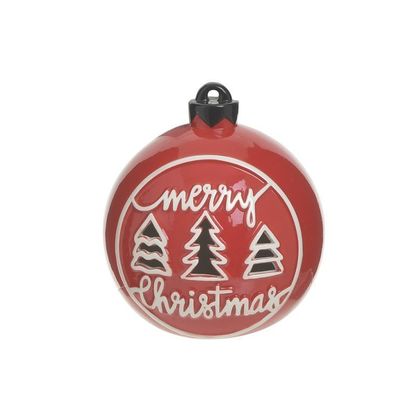 Χριστουγεννιάτικο Επιτραπέζιο Διακοσμητικό Μπάλα Κεραμικό Φ13x15cm Inart 2-70-944-0083