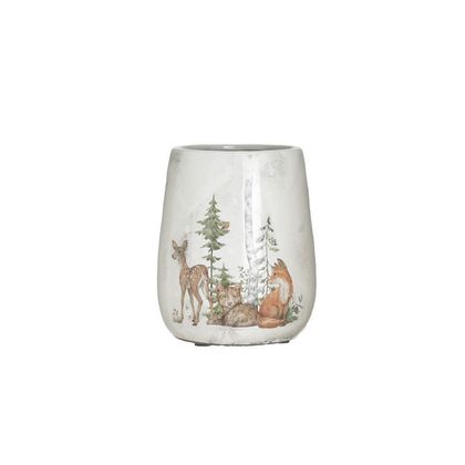 Stoneware Christmas Vase D20x24cm Inart 2-70-507-0004